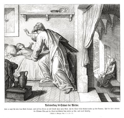 Opwekking van de zoon van de weduwe door Julius Schnorr von Carolsfeld