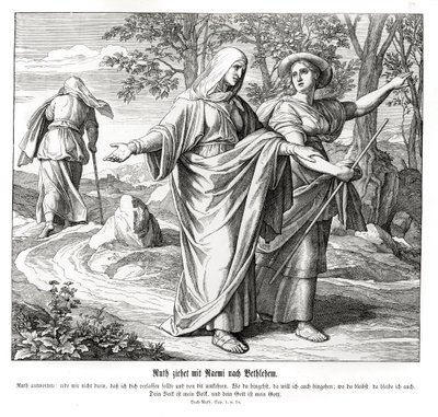 Ruth gaat met Naomi naar Bethlehem door Julius Schnorr von Carolsfeld