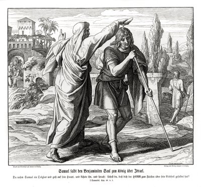 Samuel zalft Saul als koning van Israël door Julius Schnorr von Carolsfeld