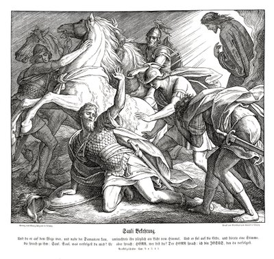 Saul op weg naar Damascus, Handelingen van de Apostelen door Julius Schnorr von Carolsfeld