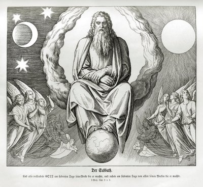 Zevende dag van de schepping, Genesis door Julius Schnorr von Carolsfeld