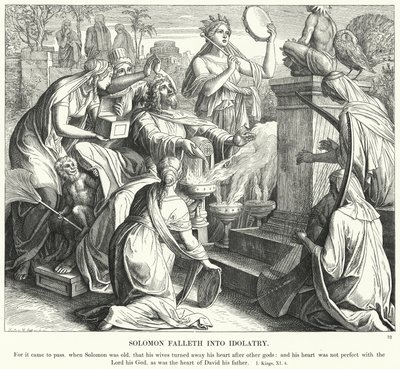 Salomo vervalt in afgoderij door Julius Schnorr von Carolsfeld