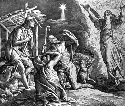 De aankondiging aan de herders door Julius Schnorr von Carolsfeld