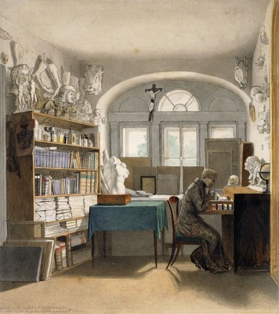 De Kunstenaar in zijn Studie door Julius Schnorr von Carolsfeld