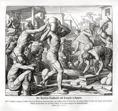 De Israëlieten worden tot slaaf gemaakt in Egypte, Exodus door Julius Schnorr von Carolsfeld