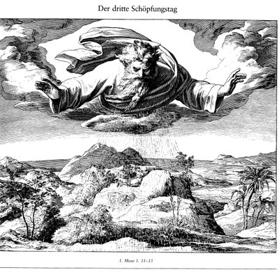 De Derde Dag van de Schepping Uit Die Bibel in Bildern, 1852-1860 door Julius Schnorr von Carolsfeld