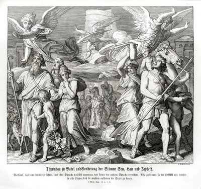 De toren van Babel, Genesis door Julius Schnorr von Carolsfeld