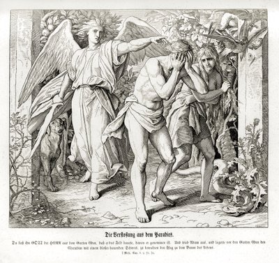 De ballingschap uit het Paradijs, Genesis door Julius Schnorr von Carolsfeld