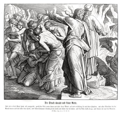 De straf van Korach, Numeri door Julius Schnorr von Carolsfeld