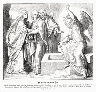 De vrouwen bij het graf van Jezus, Evangelie van Marcus door Julius Schnorr von Carolsfeld