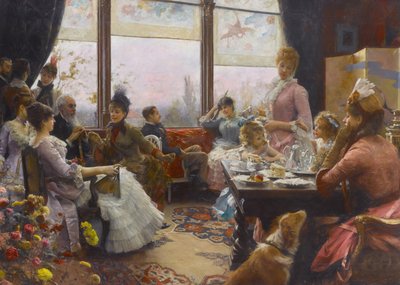 Vijf uur thee, 1883-1884 door Julius Stewart