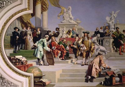 Patronage van de kunsten door het Huis Habsburg: rechter gedeelte van een plafondschildering, 1891 door Julius Victor Berger