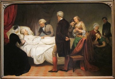 Washington op zijn sterfbed door Junius Brutus Stearns