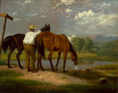 Paarden Water geven door Junius Brutus Stearns