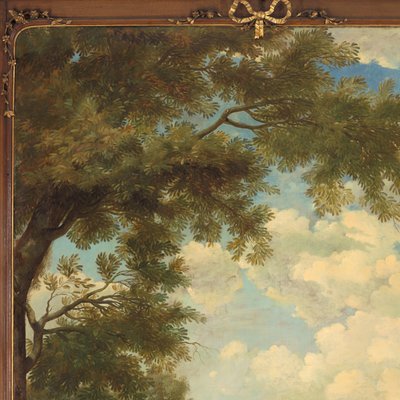 Arcadisch landschap met figuren bij een rivieroever door Jurriaan Andriessen