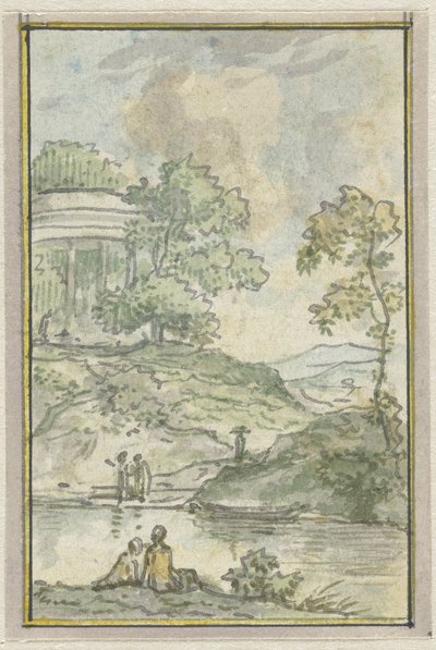 Landschap met ronde tempel door Jurriaan Andriessen