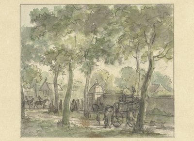 Landweg langs muur met koepel door Jurriaan Andriessen