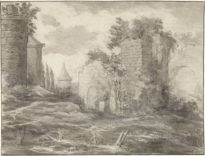 Landschap met ruïnes door Jurriaan Cootwijck