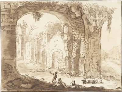 Landschap met ruïne door Jurriaan Cootwijck