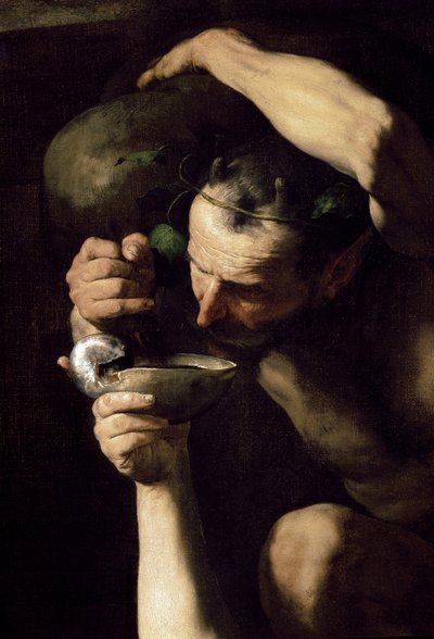 Dronken Silenus - De dronken Silene (detail) door Jusepe de Ribera