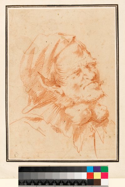 Grote hoofd, man met kropgezwel door Jusepe de Ribera