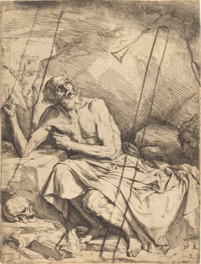Sint Hiëronymus hoort de trompet van het laatste oordeel door Jusepe de Ribera