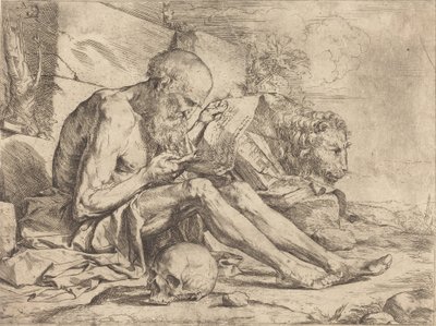 Sint Hiëronymus lezend door Jusepe de Ribera