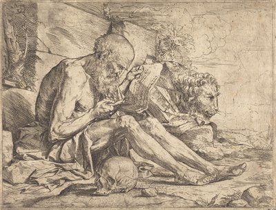 De heilige Hiëronymus lezend door Jusepe de Ribera