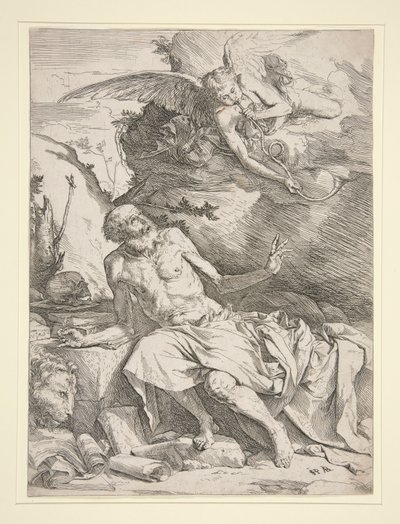 Sint Hiëronymus met de Engel door Jusepe de Ribera