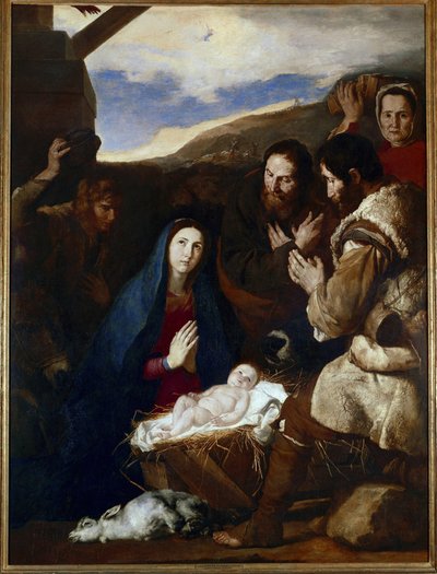 De Aanbidding van de Herders door Jusepe de Ribera