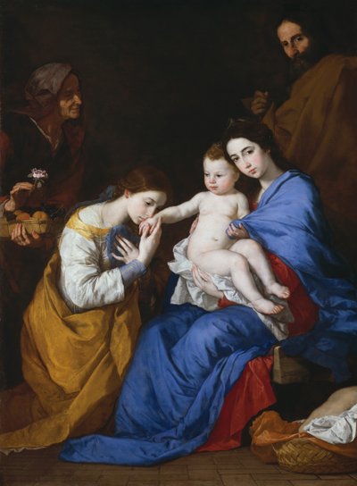 De Heilige Familie met Heiligen Anna en Catharina van Alexandrië, 1648 door Jusepe de Ribera