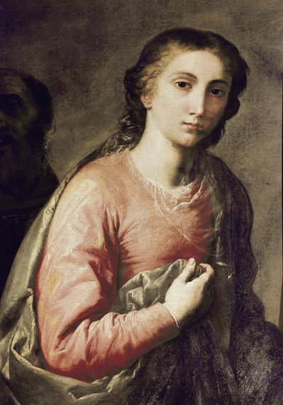 De Maagd. (detail) door Jusepe de Ribera
