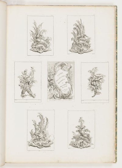 Ornamentontwerp met rivierkreeftmotief, pl. 14 in Livre des Légumes (Serie van groenteornamenten) door Juste Aurèle Meissonnier