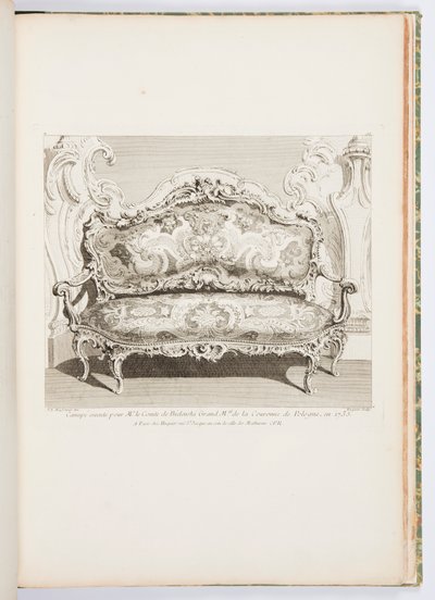 Canapé uitgevoerd voor de heer graaf van Bielinski, Groot Maarschalk van de Kroon van Polen, in 1735; Canapé uitgevoerd voor de graaf van Bielinski in 1735, 4e plaat door Juste Aurèle Meissonnier