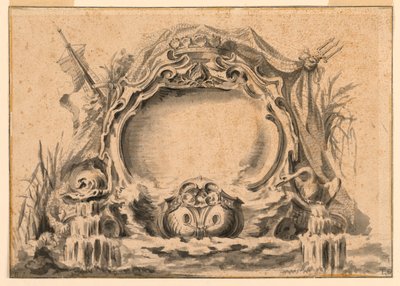 Kopie van een wapenschild in een van de feestpublicaties door Juste Aurèle Meissonnier