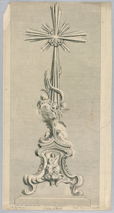 Ontwerp voor een altaarkruis door Juste Aurèle Meissonnier