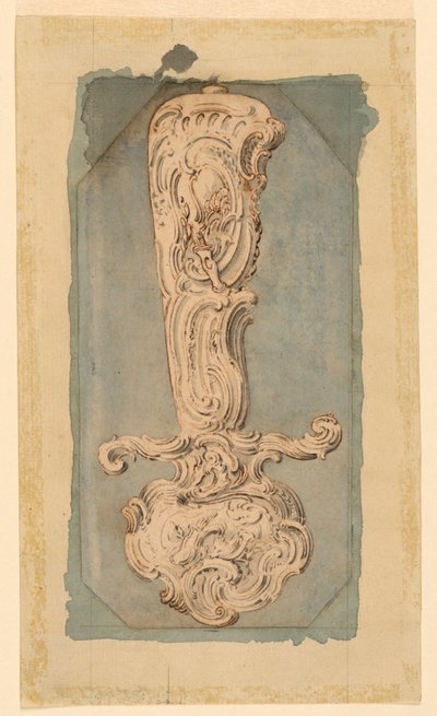 Ontwerp voor het Handvat van een Jachtzwaard door Juste Aurèle Meissonnier