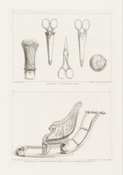 Ontwerp van Schaar en Rietknop door Juste Aurèle Meissonnier