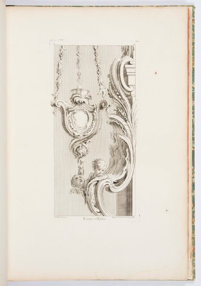 Kerk Lamp, plaat 83, uit Oeuvres de Juste-Aurèle Meissonnier (Werken van Juste-Aurèle Meissonnier) door Juste Aurèle Meissonnier