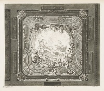 Plafond de peinture, 4e plaat door Juste Aurèle Meissonnier