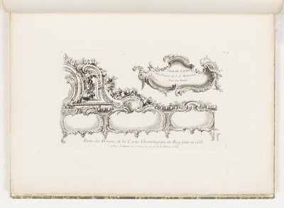 Deel van de versiering van de chronologie van de koning uit 1733 (Oude Testament), pl. 35 in Oeuvre de Juste Aurele Meissonnier door Juste Aurèle Meissonnier