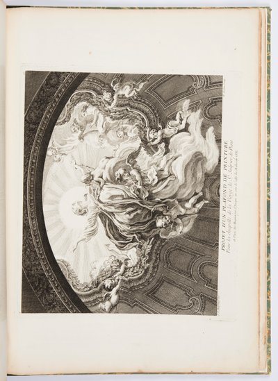 Ontwerp voor Beschilderd Plafond voor de Kapel van de Maagd van St. Sulpice van Parijs, plaat 105, in Oeuvres de Juste-Aurèle Meissonnier door Juste Aurèle Meissonnier