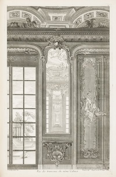 Vue des trumeaux du même Cabinet, 3e plaat door Juste Aurèle Meissonnier