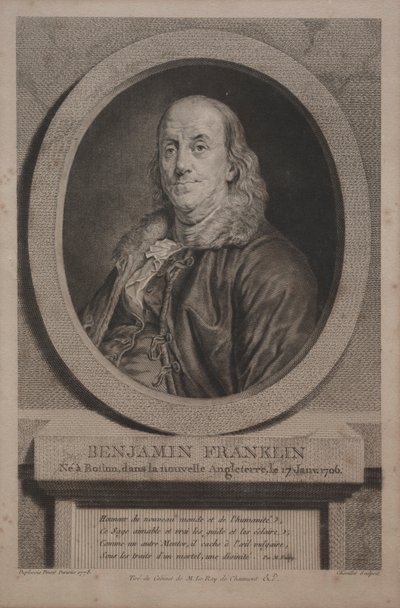 Benjamin Franklin door Justus Chevillet