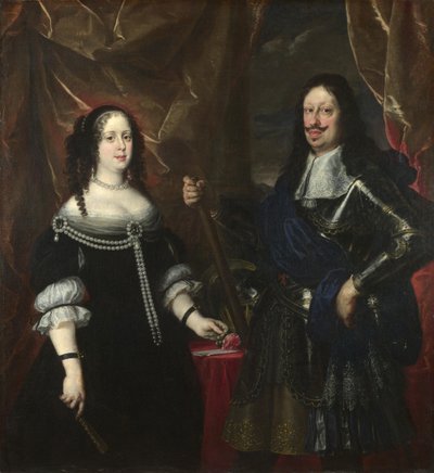 Dubbelportret van de groothertog Ferdinand II van Toscane en zijn vrouw Vittoria della Rovere door Justus Sustermans