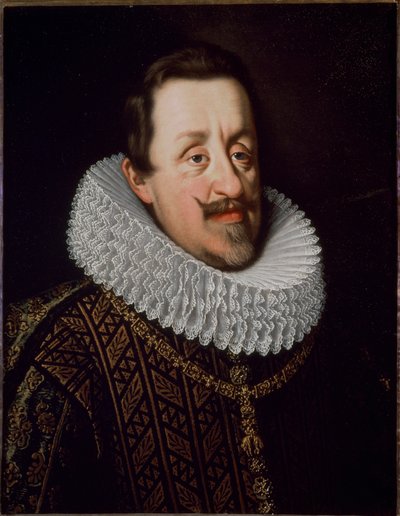 Portret van Ferdinand II, Heilige Roomse Keizer, Koning van Hongarije (1578-1637) (Huis Habsburg) schilderij door Justus Sustermans (1597-1681) Florence, Pitti Paleis door Justus Sustermans