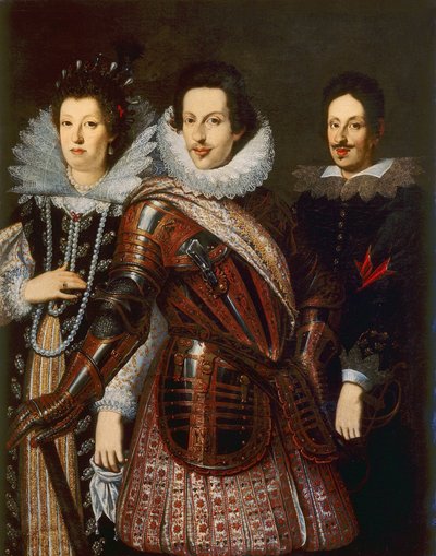 Portret van Marie Madeleine van Oostenrijk, Cosimo II en Ferdinand II de Medici, ca. 1640 door Justus Sustermans