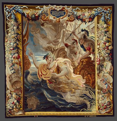 Caesar gooit zichzelf in zee uit Het verhaal van Caesar en Cleopatra door Justus van Egmont