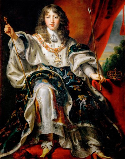 Lodewijk XIV, koning van Frankrijk (1638-1715) in zijn kroningsgewaden door Justus van Egmont