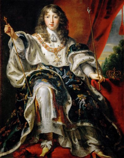 Lodewijk XIV, Koning van Frankrijk 1638-1715 in zijn kroningsgewaden door Justus van Egmont